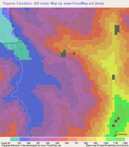 Payares,Venezuela Elevation Map
