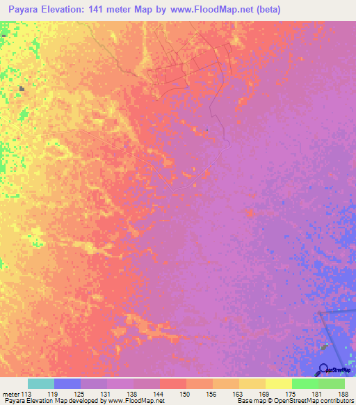 Payara,Venezuela Elevation Map