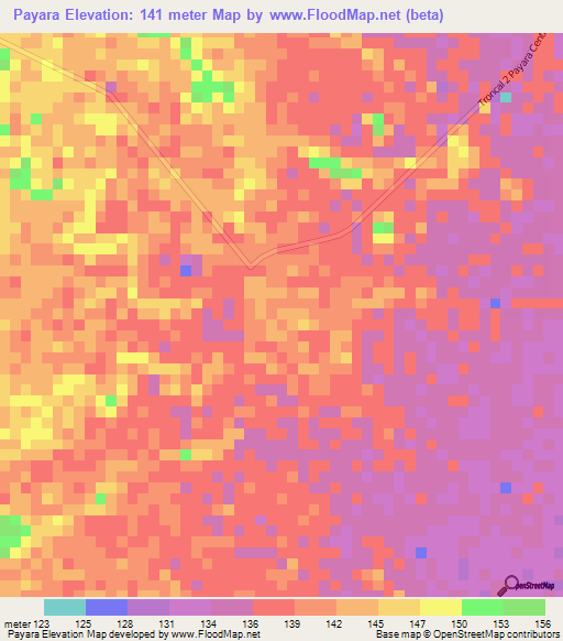 Payara,Venezuela Elevation Map