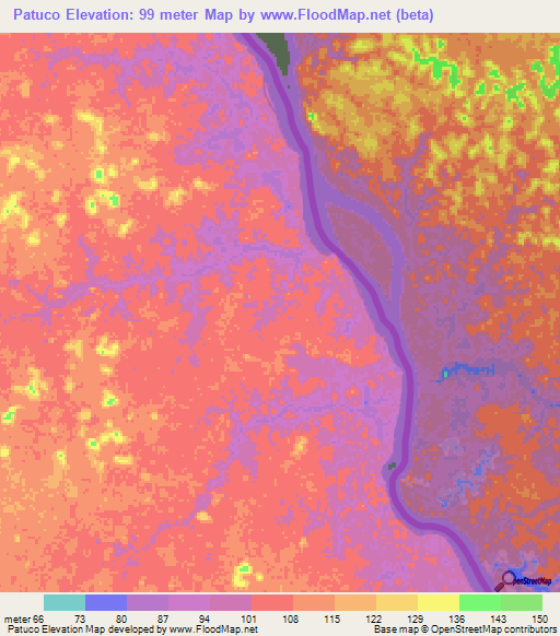 Patuco,Venezuela Elevation Map