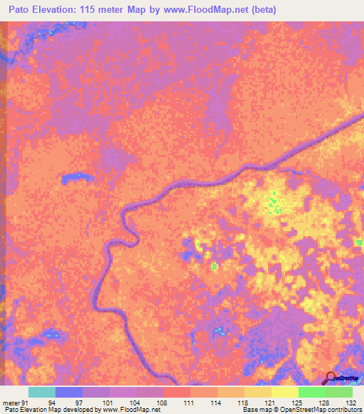 Pato,Venezuela Elevation Map