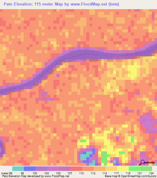 Pato,Venezuela Elevation Map