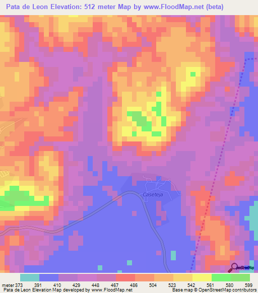 Pata de Leon,Venezuela Elevation Map