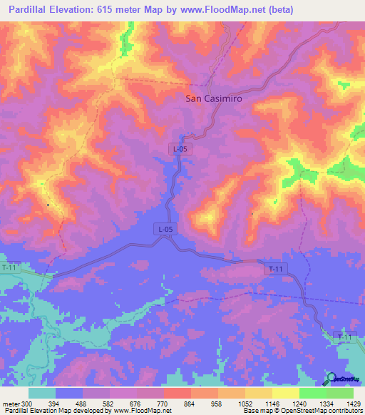 Pardillal,Venezuela Elevation Map