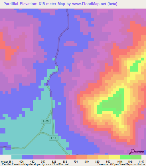 Pardillal,Venezuela Elevation Map