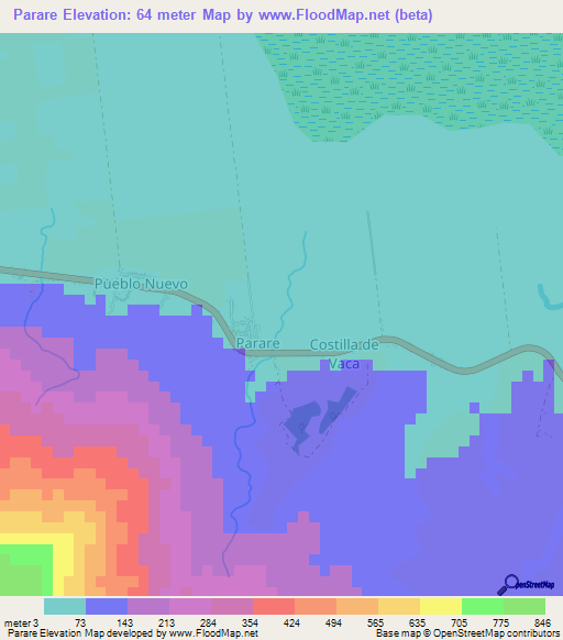 Parare,Venezuela Elevation Map