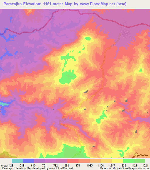 Paracajito,Venezuela Elevation Map