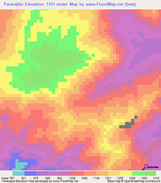 Paracajito,Venezuela Elevation Map
