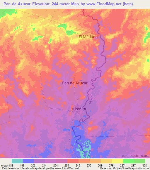Pan de Azucar,Venezuela Elevation Map