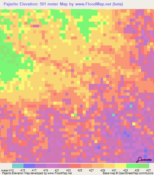 Pajarito,Venezuela Elevation Map