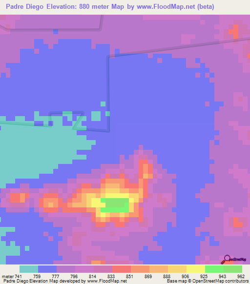 Padre Diego,Venezuela Elevation Map