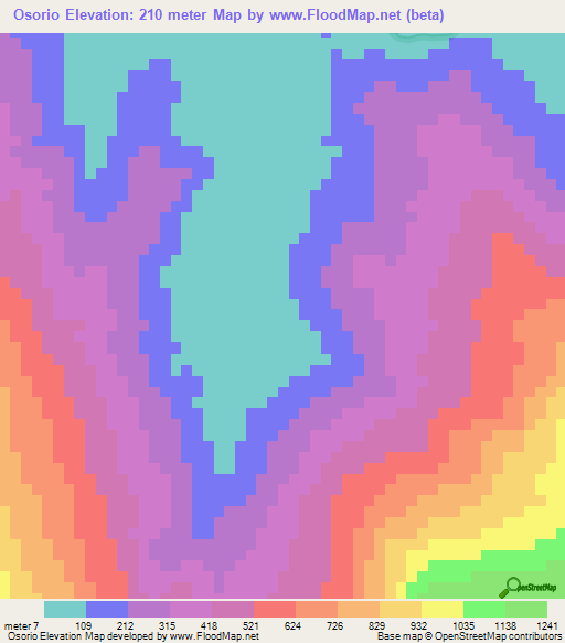 Osorio,Venezuela Elevation Map