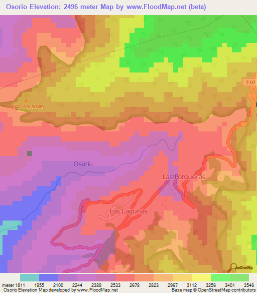 Osorio,Venezuela Elevation Map