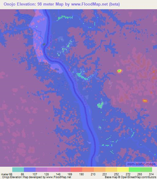 Onojo,Venezuela Elevation Map