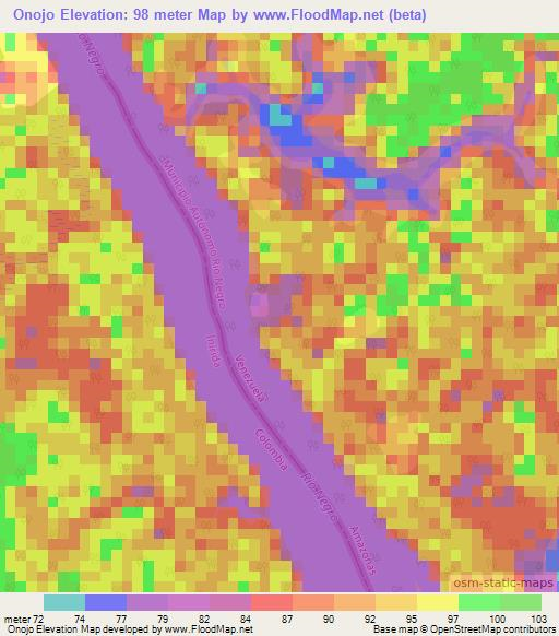 Onojo,Venezuela Elevation Map