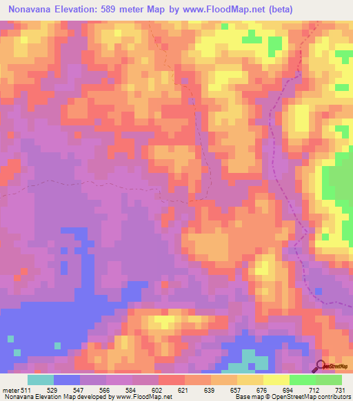 Nonavana,Venezuela Elevation Map