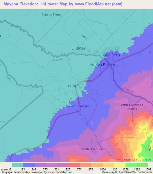 Muyapa,Venezuela Elevation Map