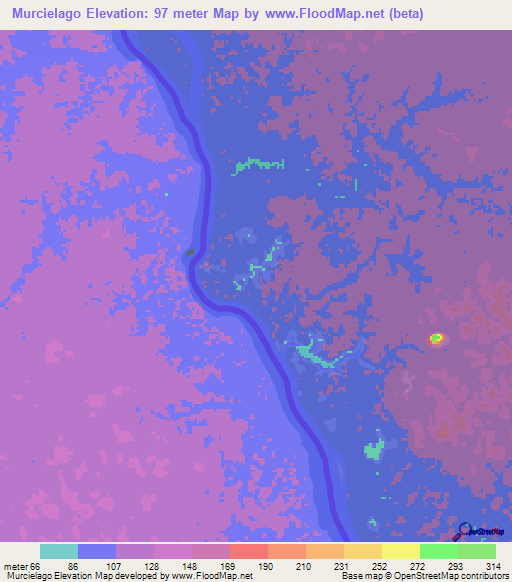 Murcielago,Venezuela Elevation Map