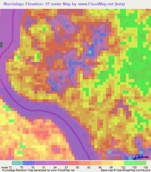Murcielago,Venezuela Elevation Map