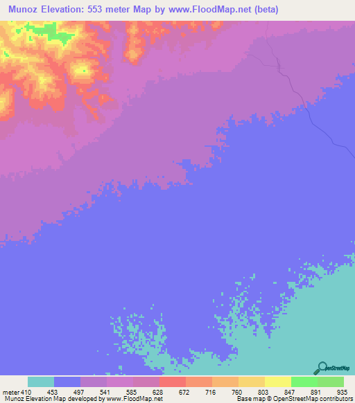 Munoz,Venezuela Elevation Map