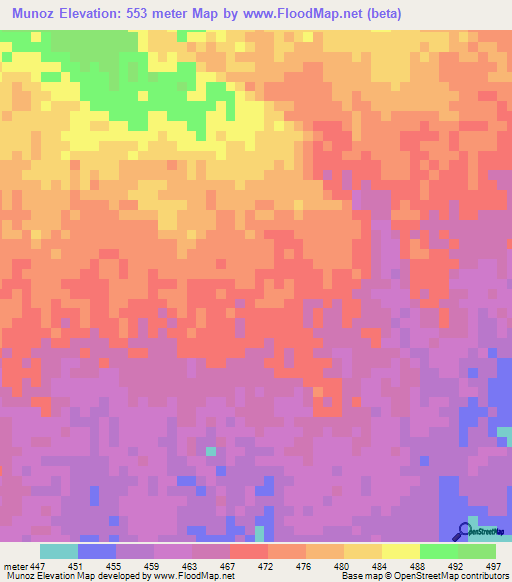 Munoz,Venezuela Elevation Map