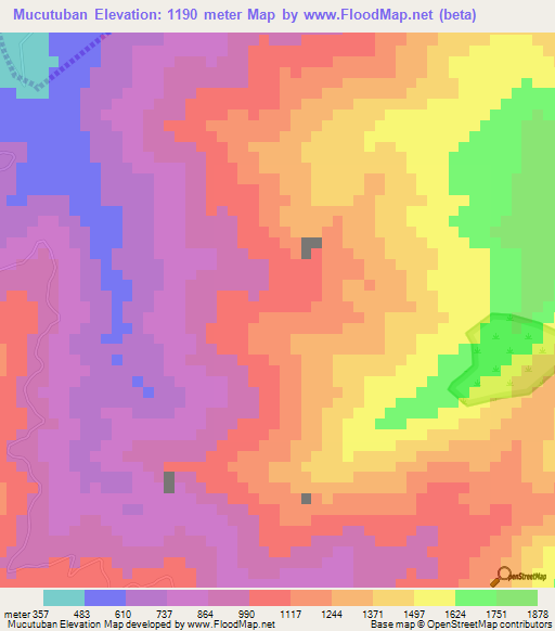Mucutuban,Venezuela Elevation Map
