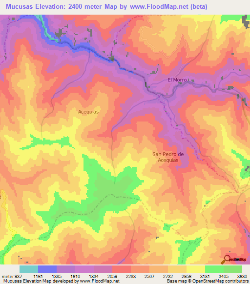 Mucusas,Venezuela Elevation Map