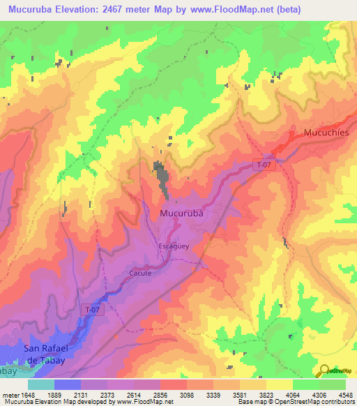 Mucuruba,Venezuela Elevation Map