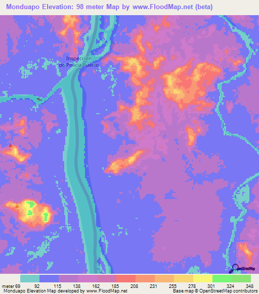 Monduapo,Venezuela Elevation Map