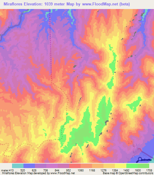 Miraflores,Venezuela Elevation Map