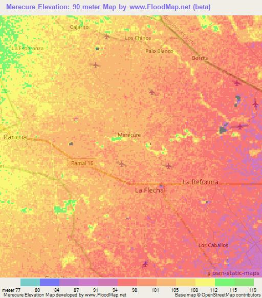Merecure,Venezuela Elevation Map
