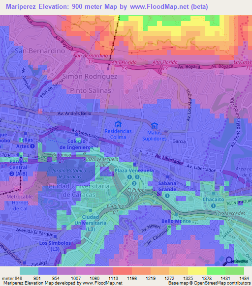 Mariperez,Venezuela Elevation Map