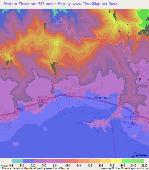 Mariara,Venezuela Elevation Map