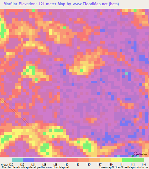 Marfilar,Venezuela Elevation Map