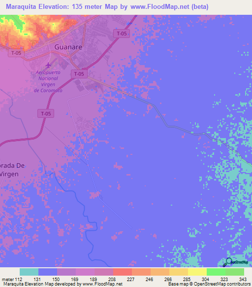 Maraquita,Venezuela Elevation Map