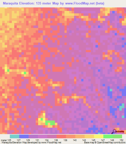 Maraquita,Venezuela Elevation Map