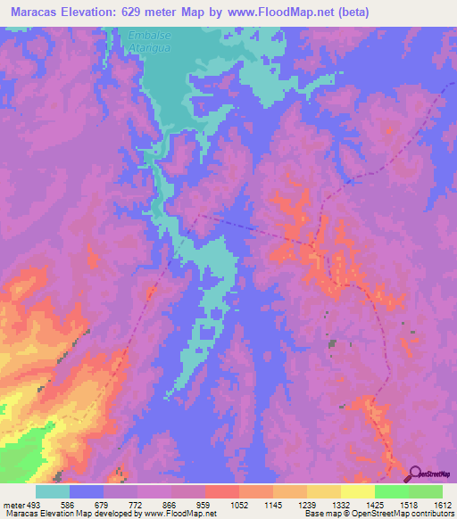Maracas,Venezuela Elevation Map