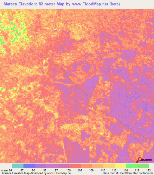 Maraca,Venezuela Elevation Map