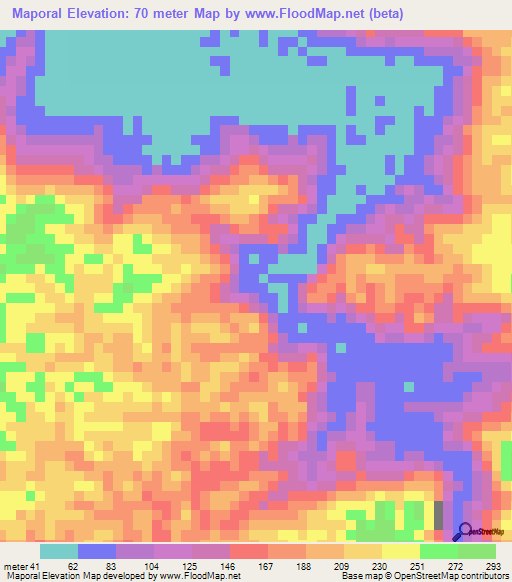 Maporal,Venezuela Elevation Map