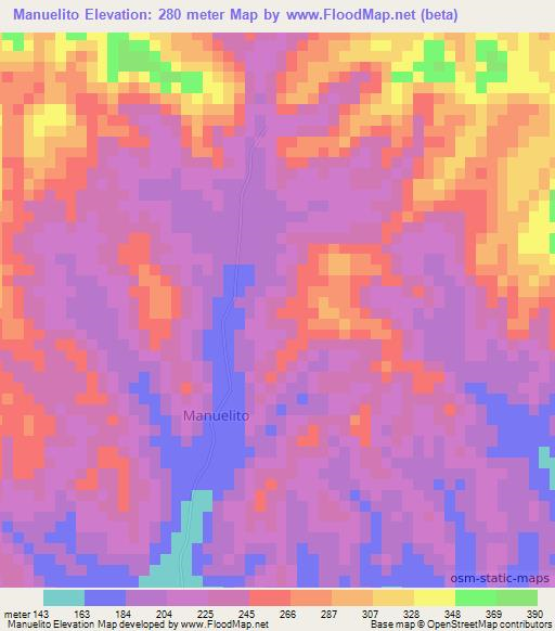 Manuelito,Venezuela Elevation Map