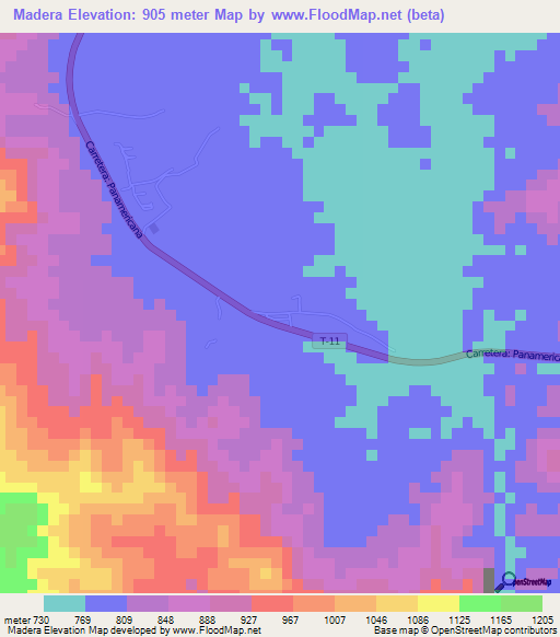 Madera,Venezuela Elevation Map