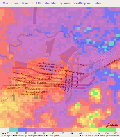 Machiques,Venezuela Elevation Map