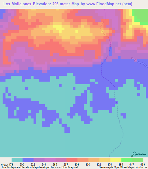Los Mollejones,Venezuela Elevation Map