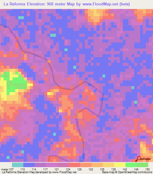 La Reforma,Venezuela Elevation Map