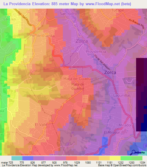 La Providencia,Venezuela Elevation Map