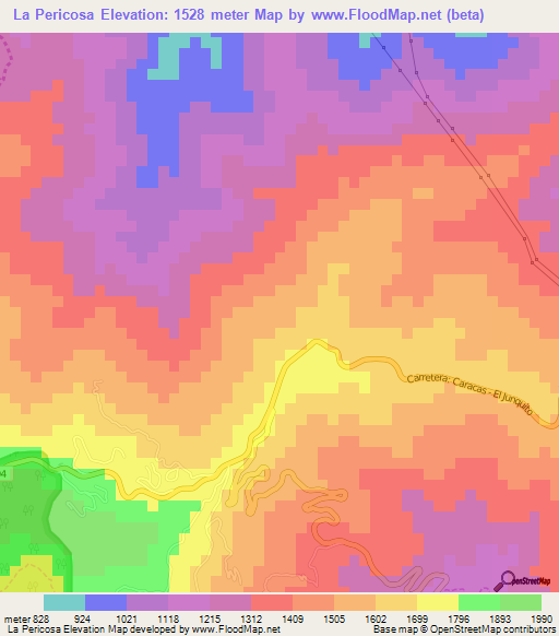 La Pericosa,Venezuela Elevation Map