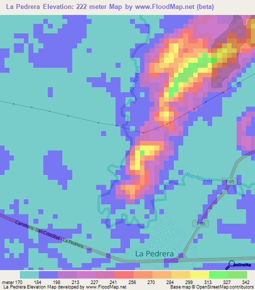 La Pedrera,Venezuela Elevation Map