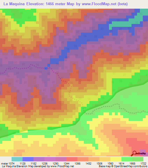 La Maquina,Venezuela Elevation Map