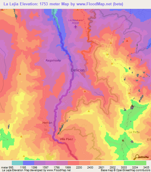 La Lejia,Venezuela Elevation Map