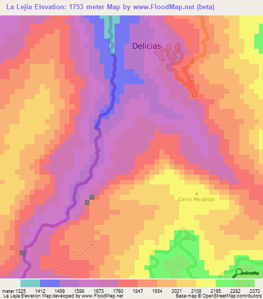 La Lejia,Venezuela Elevation Map